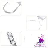 S925 Sterling Silver Sparkling Crystal Necklace Female