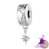 S925 Silver Star Explosive Circular Clasp Star Zircon