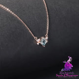 Women’s S925 Sterling Silver Square Gem Necklace