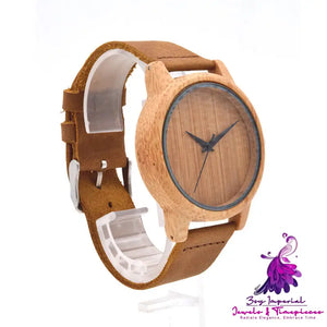 Simple Sandalwood Women’s Quartz Watch