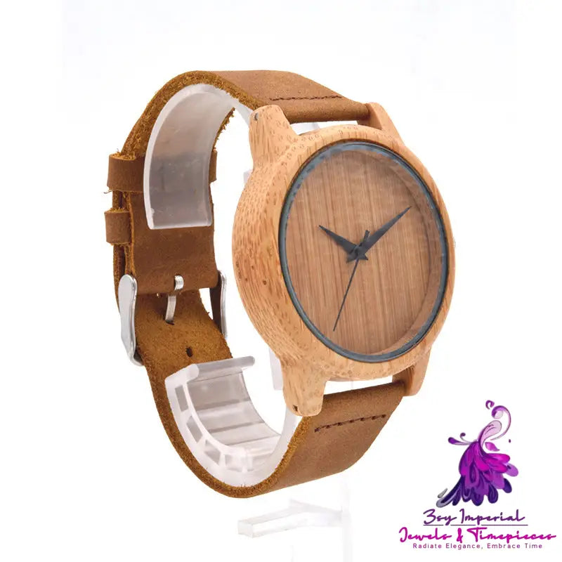 Simple Sandalwood Women’s Quartz Watch