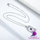 Sapphire Inlaid Sterling Silver Necklace