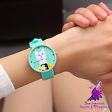 White Cat Silicone Women’s Watch