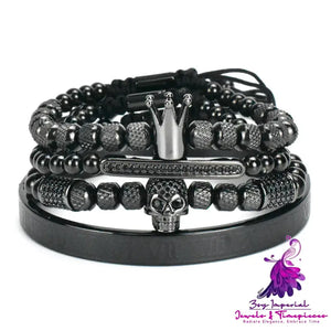 Stainless Steel Skull Bracelet Set