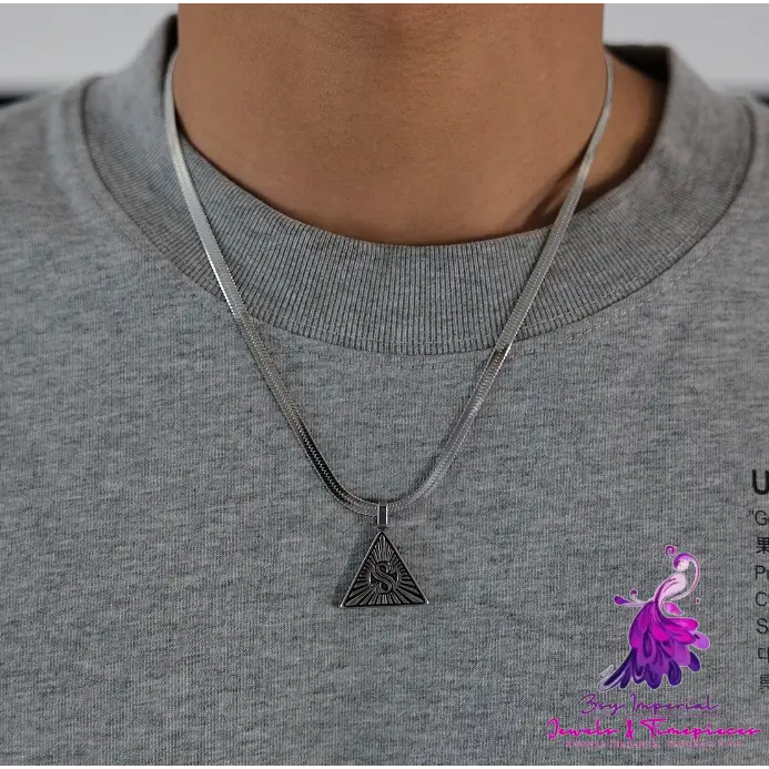 Snake Bone Triangle Totem Pendant