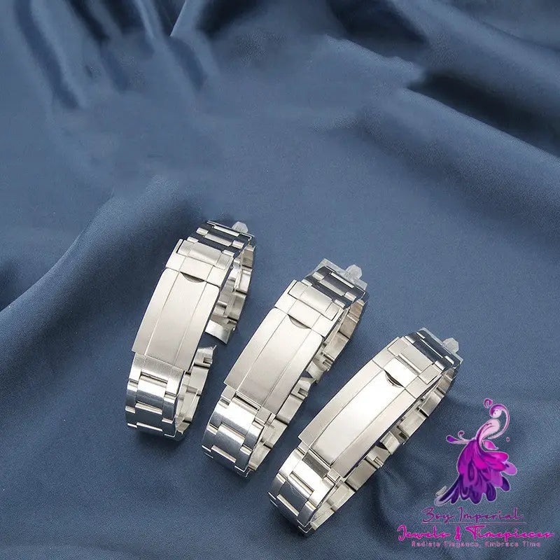 Solid Stainless Steel Three Bead Watch Band