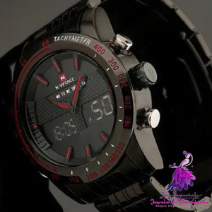 Waterproof Sports Steel Band Men’s Watch