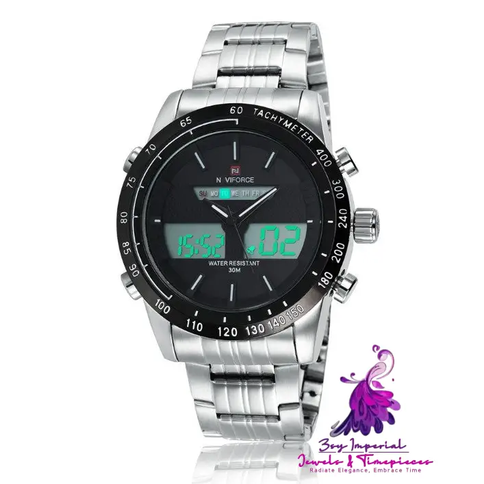 Waterproof Sports Steel Band Men’s Watch