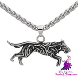 Wolf Stainless Steel Viking Pendant Necklace