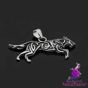 Wolf Stainless Steel Viking Pendant Necklace