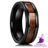 Wood Grain Stainless Steel Ring