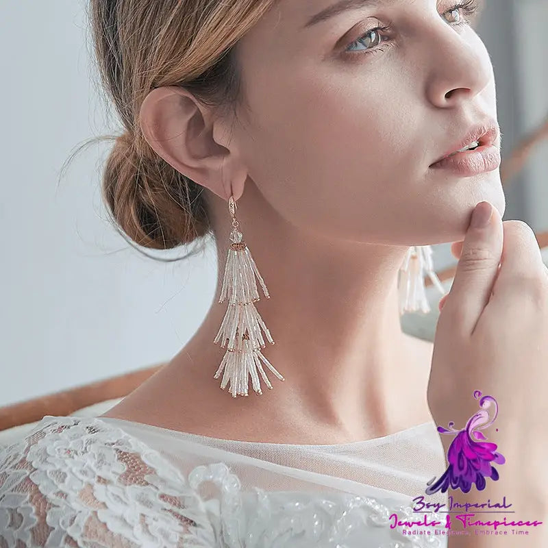 Tassel Personalized Wedding Dress Earrings