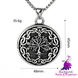 Vintage Tree Of Life Steel Pendant