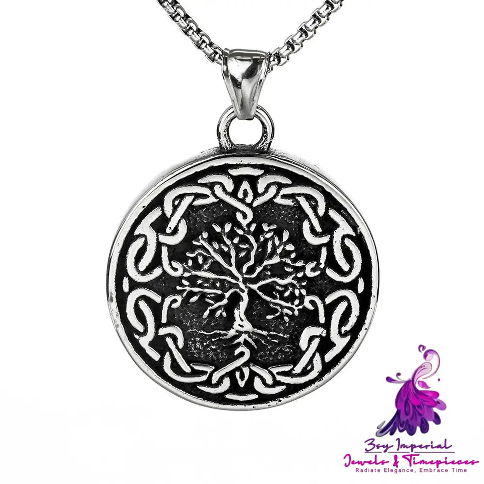 Vintage Tree Of Life Steel Pendant