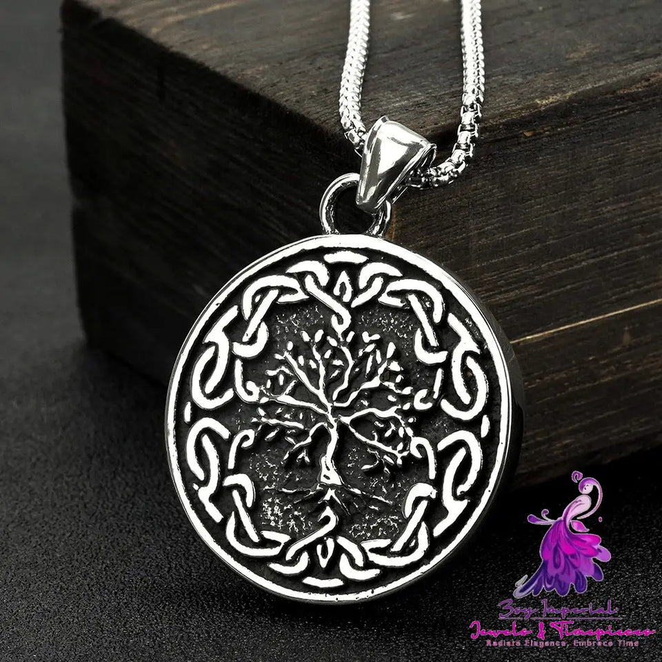 Vintage Tree Of Life Steel Pendant