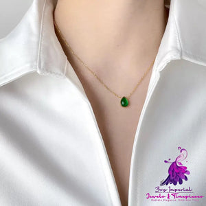 Water Drop Emerald Necklace