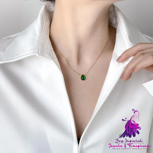 Water Drop Emerald Necklace