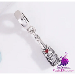 Wine Bottle Sterling Silver Charm