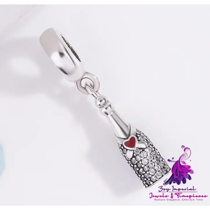 Wine Bottle Sterling Silver Charm