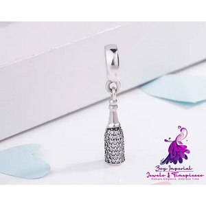 Wine Bottle Sterling Silver Charm