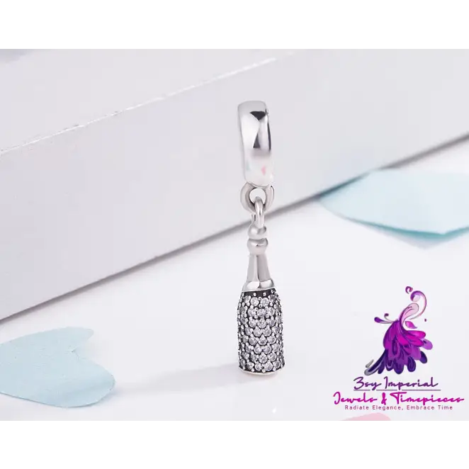 Wine Bottle Sterling Silver Charm