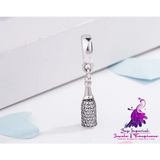 Wine Bottle Sterling Silver Charm