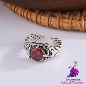 Trend Woven Red Zircon Ring