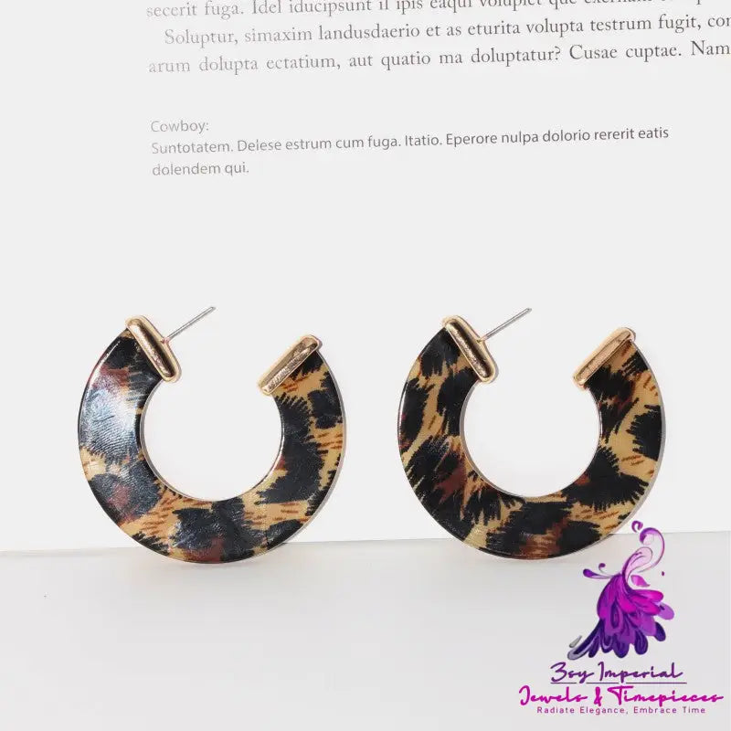 Geometric Leopard Print Earrings