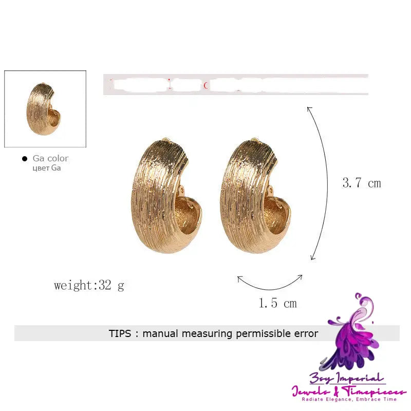 Alloy C- Shaped Female Earrings