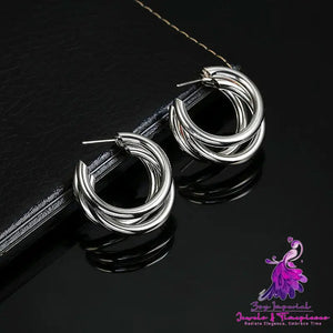 Cold Wind Metal C-shaped Earrings