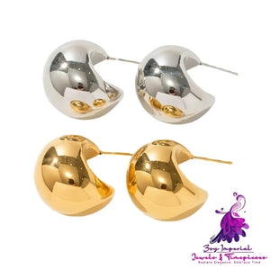 C- Shaped Hollow Earrings