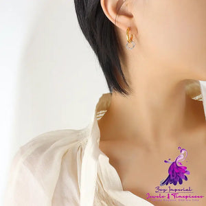 C-shaped Geometric Splicing Earrings