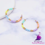 C Shaped Open Rice Bead Earrings