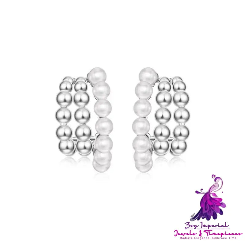 Fashion Shape Pearl Earrings High Sense Ear Studs