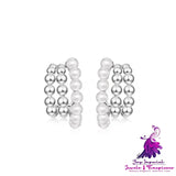 Fashion Shape Pearl Earrings High Sense Ear Studs