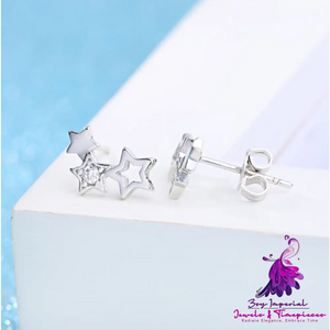 Five Star Horn Ear Studs Women’s Korean Version Temperament