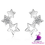 Five Star Horn Ear Studs Women’s Korean Version Temperament