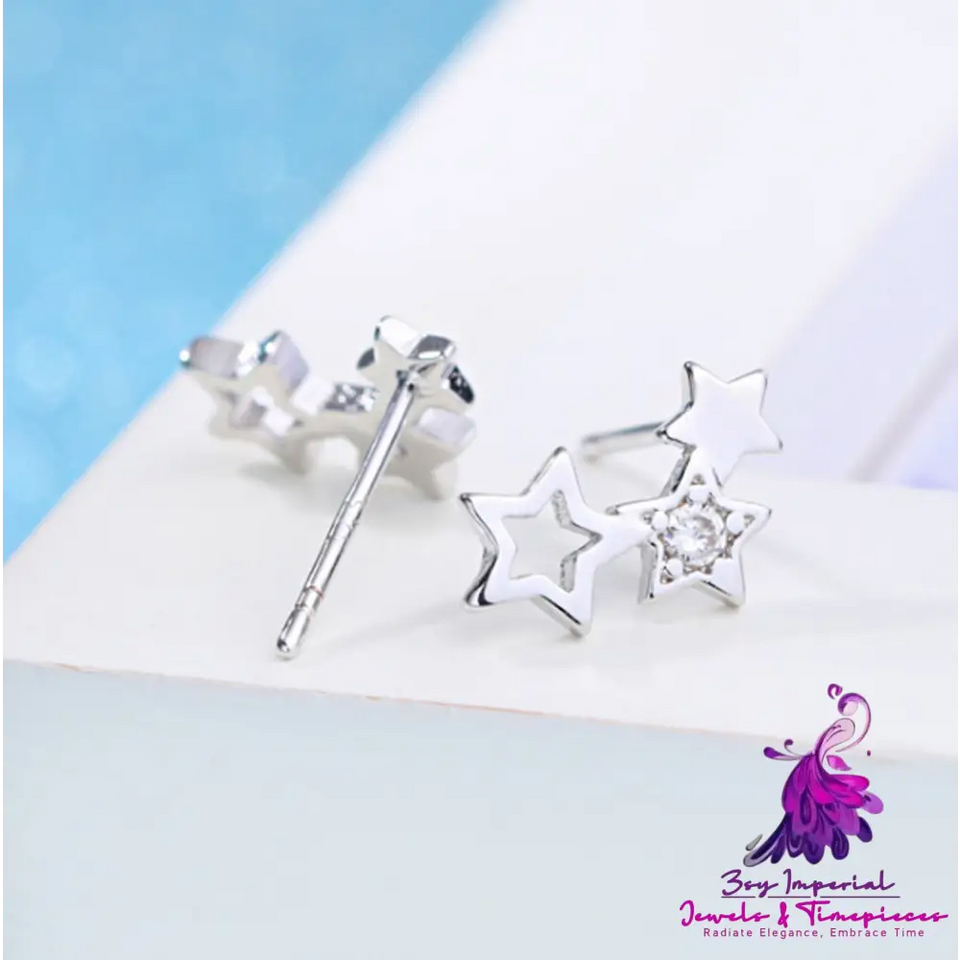 Five Star Horn Ear Studs Women’s Korean Version Temperament