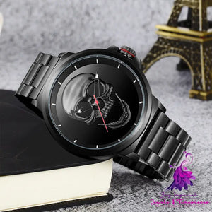 3D Black Pirate Skull Style Men’s Watch