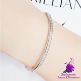 Simple Women’s 18K White Gold Moissanite Semi Bracelet