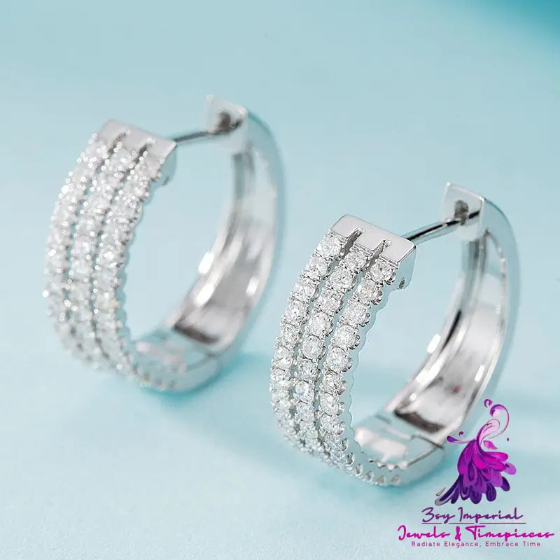 Natural Diamond 18K White Gold Earrings