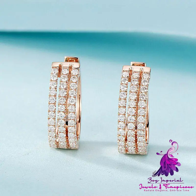 Natural Diamond 18K White Gold Earrings