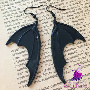 Vintage Dark Halloween Bat wings Earrings Gothic Earrings